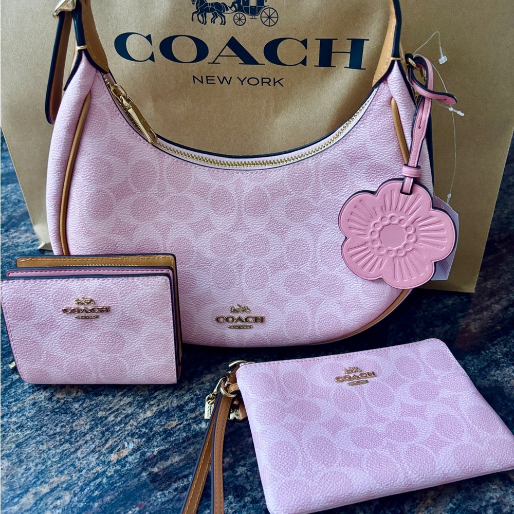 Coach Emily Bag in Pink with Matching Wallet and Wristlet Bundle!!! NWT